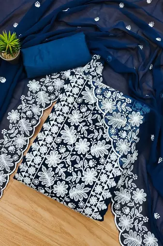 embroidered unstitched dress material