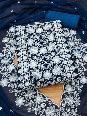 embroidered unstitched dress material 2