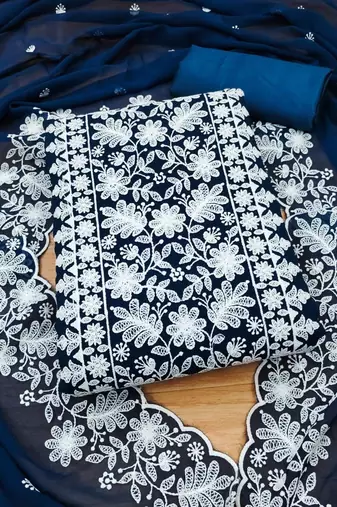 embroidered unstitched dress material