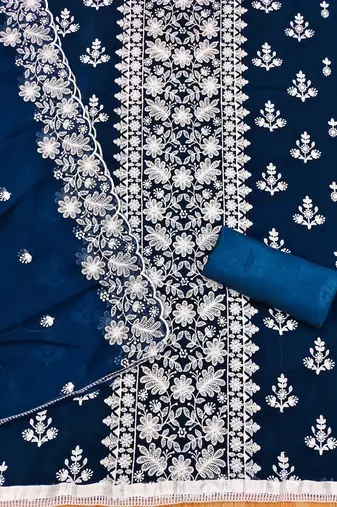 embroidered unstitched dress material