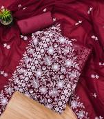 floral embroidered unstitched dress material