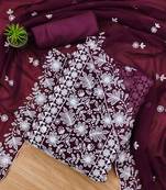 floral embroidered unstitched dress material