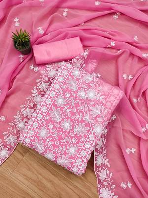 embroidered unstitched dress material 1