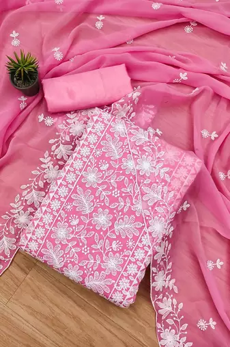 embroidered unstitched dress material