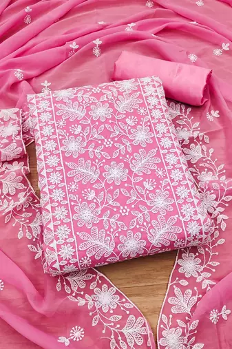 embroidered unstitched dress material