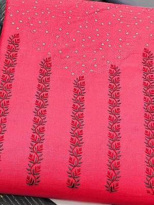 embroidered cotton unstitched dress material 2