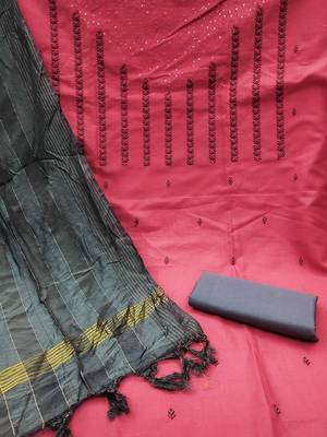 embroidered cotton unstitched dress material 3