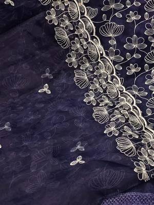 embroidered organza unstitched dress material 5