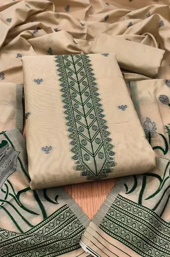 embroidered unstitched dress material