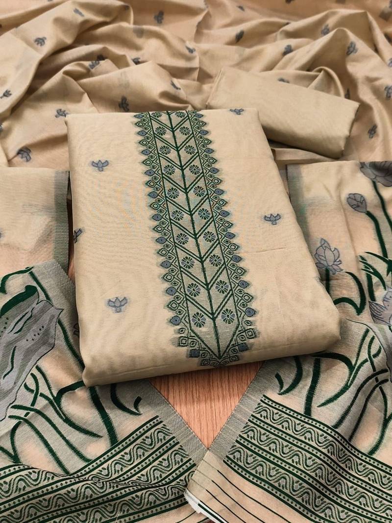 embroidered unstitched dress material