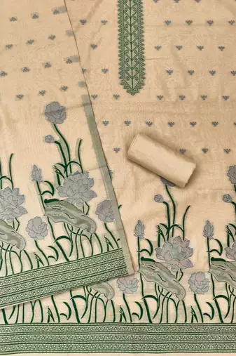 embroidered unstitched dress material