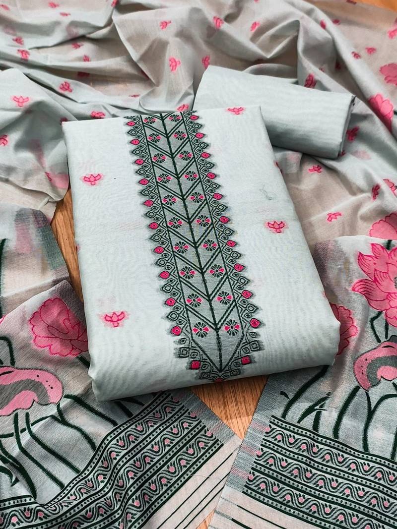 embroidered unstitched dress material