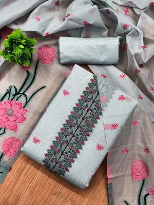 embroidered unstitched dress material 2