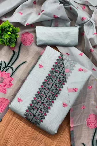 embroidered unstitched dress material