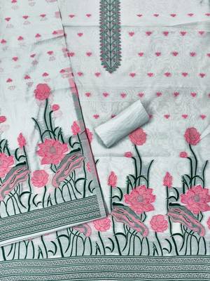 embroidered unstitched dress material 3