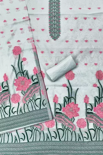embroidered unstitched dress material