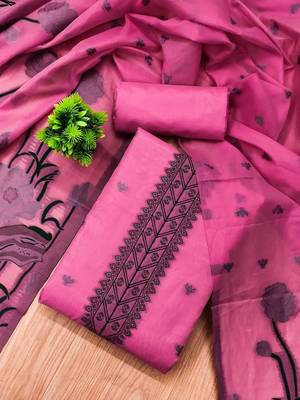 embroidered cotton unstitched dress material 2