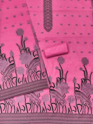 embroidered cotton unstitched dress material 3