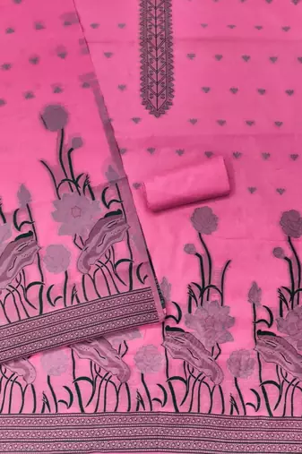 embroidered cotton unstitched dress material