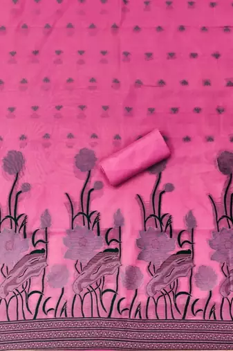 embroidered cotton unstitched dress material