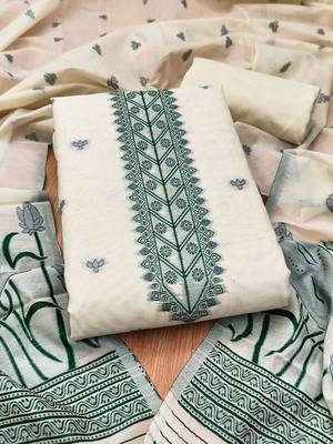 embroidered cotton unstitched dress material 1