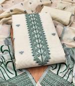 embroidered cotton unstitched dress material