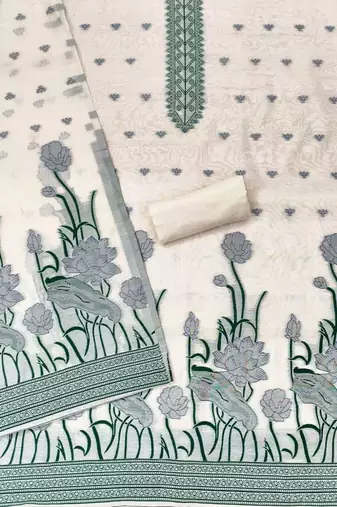 embroidered cotton unstitched dress material