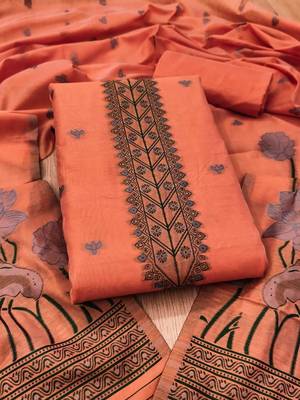 embroidered cotton unstitched dress material 1