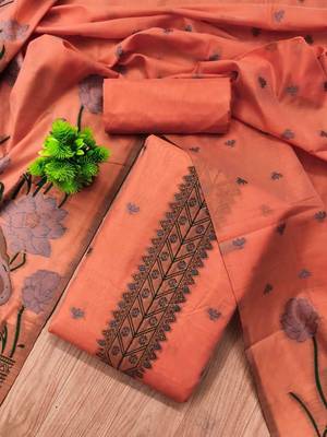 embroidered cotton unstitched dress material 2