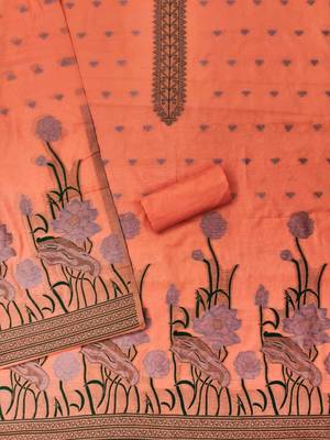 embroidered cotton unstitched dress material 3