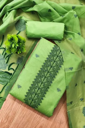 embroidered organza unstitched dress material