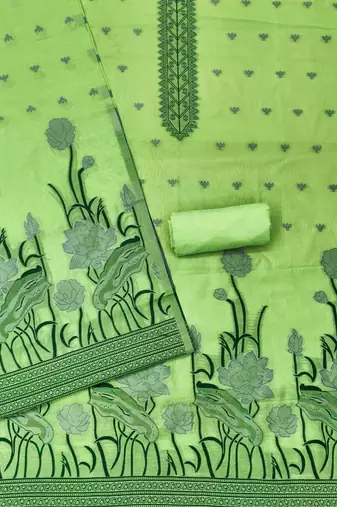 embroidered organza unstitched dress material