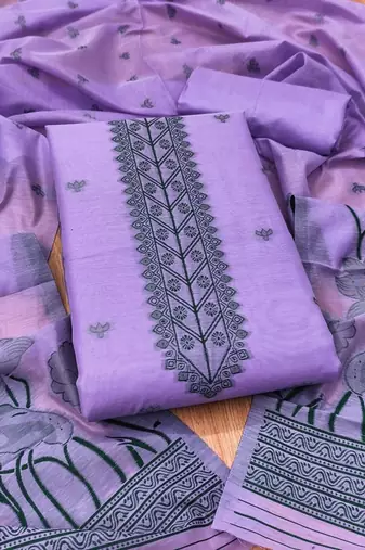embroidered cotton unstitched dress material