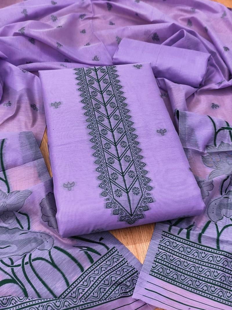 embroidered cotton unstitched dress material