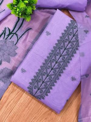embroidered cotton unstitched dress material 2