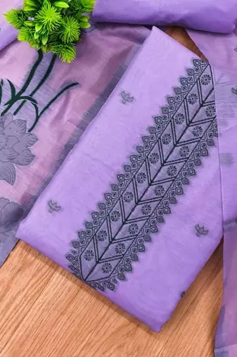 embroidered cotton unstitched dress material