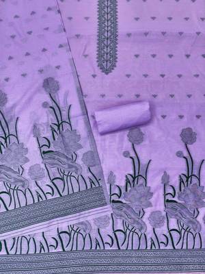 embroidered cotton unstitched dress material 3