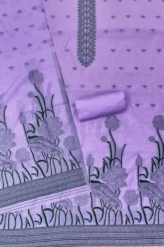 embroidered cotton unstitched dress material