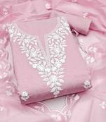floral embroidered unstitched dress material