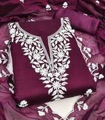 floral embroidered unstitched dress material