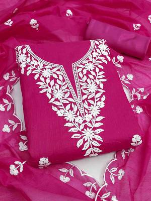 floral embroidered unstitched dress material 1