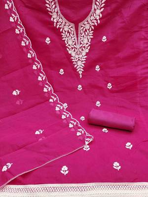 floral embroidered unstitched dress material 3