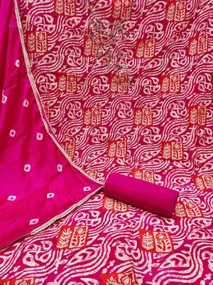 printed silk blend unstitched dress material 2