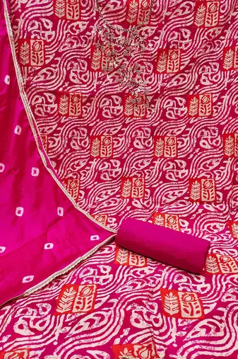 printed silk blend unstitched dress material