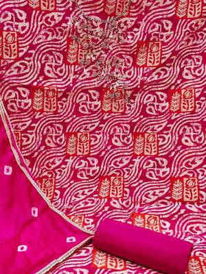 printed silk blend unstitched dress material 3