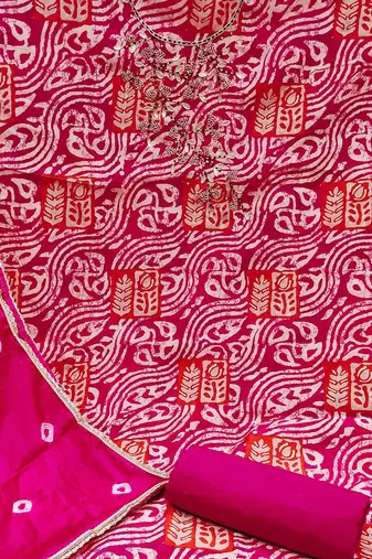 printed silk blend unstitched dress material