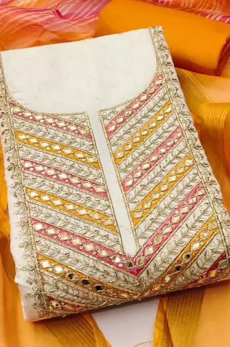 embroidered unstitched dress material