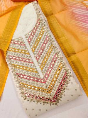 embroidered unstitched dress material 2