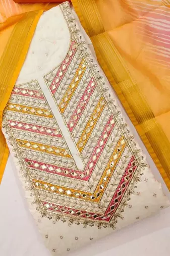 embroidered unstitched dress material