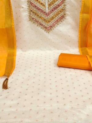 embroidered unstitched dress material 4